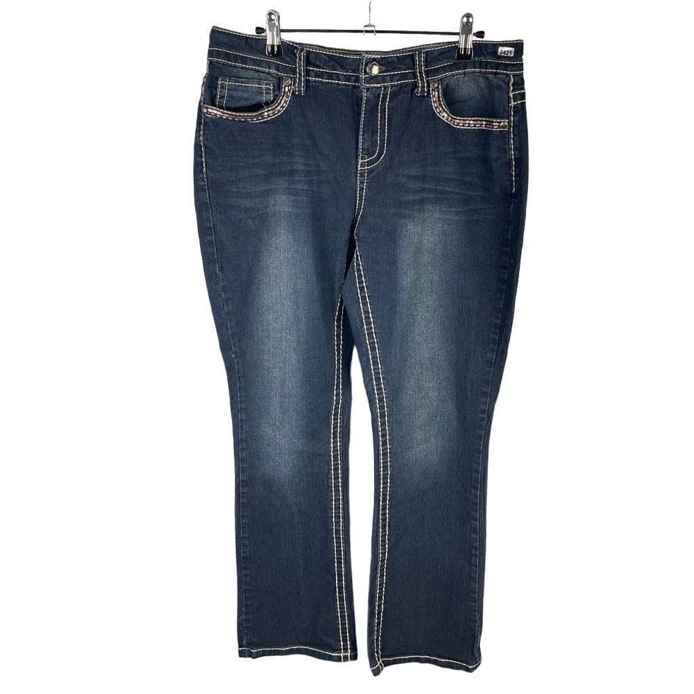 Faded Glory Bootcut Jeans 14P Women’s Dark Wash Pre-Owned [#2421]